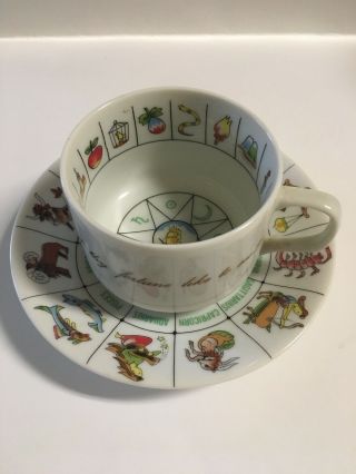 Vintage Fortune Tellers Cup And Saucer Zodiac International Collectors Guild