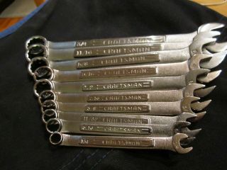 Craftsman 10 - Pc 12 - Pt Inch Combination Wrench Set - " V^ " Vintage - - Usa