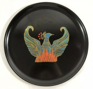 Vintage Couroc Of Monterey California - Phoenix Bird Legend Plate - Goldwaters