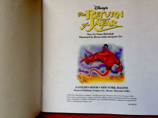 DISNEY’S RETURN OF JAFAR Aladdin 1990’s Children ' s Golden Book Special Edition 2
