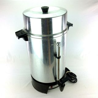 Vintage West Bend 100 Cup Coffee Maker Percolator Dispenser Aluminum Commercial