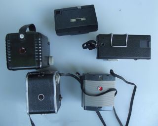 5 Vintage Kodak Camera ' s - Brownie - Duplex - Fiesta - Instamatic 20 - Instamatic X - 15 3