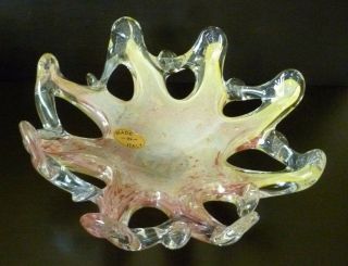 Vintage Murano Linea Astuni Italy Art Glass Hand Blown Starfish Bowl Labelled