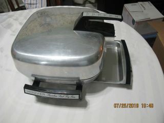 Vintage Hoover Stainless Steel Electric Fry Pan With Broiler Lid Model 8668