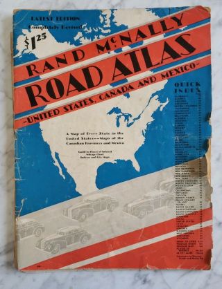1949 Rand Mcnally Road Atlas United States Us Canada Mexico Vintage W/ City Maps