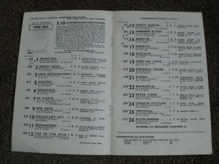 vintage Newmaket horse racing programme 7