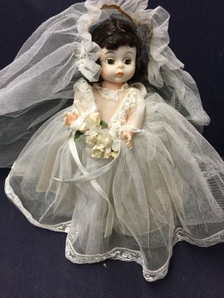 Vintage Madame Alexander Bride Doll - 8 Inch - 435 - Brunette With Blue Eyes