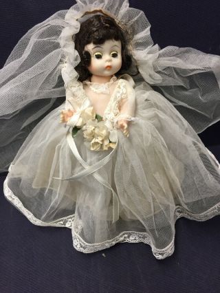 Vintage Madame Alexander Bride Doll - 8 inch - 435 - Brunette with Blue Eyes 2
