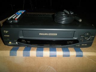 Phillips Magnavox 4 - Head Vhs Vcr Vra431at23 With Remote And Cable