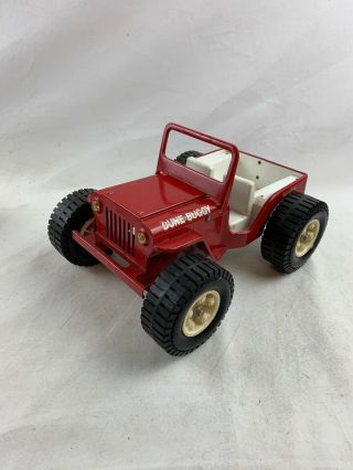 Vintage Tonka Jeep Dune Buggy Red W/white Interior Pressed Steel