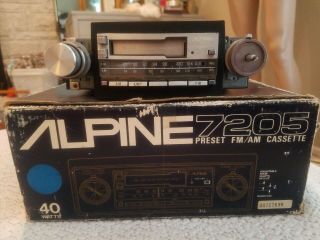 Alpine 7205 Car Radio Tuner/cassette Tape Player W/box 20 Watts Per 4 Channel