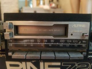 Alpine 7205 Car Radio Tuner/Cassette Tape Player W/Box 20 Watts per 4 Channel 3
