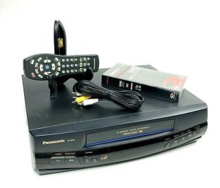 Panasonic Vcr/vhs Player Recorder 4 Head Pv - 8450 W/ Remote,  Cables,  Blank Tape