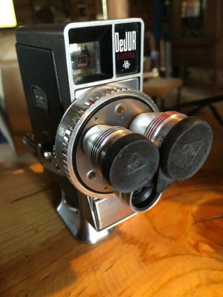 Dejur Custom Electra Vintage Movie Camera Made In Usa,  3 Bausch & Lomb Lens