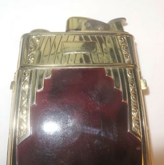 Vintage Estate Evans Art Deco Gold Tortoiseshell Cigarette Case Spitfire Lighter 2