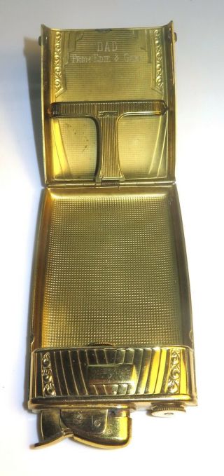 Vintage Estate Evans Art Deco Gold Tortoiseshell Cigarette Case Spitfire Lighter 5
