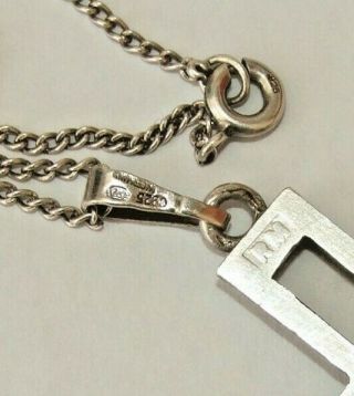VINTAGE W.  GERMANY STERLING SILVER LARGE OPENWORK CROSS AND CHAIN 4