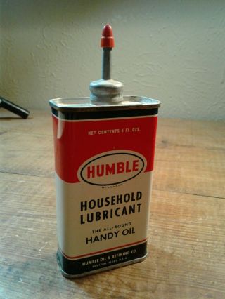 Vintage Humble Household Lubricant Tin Lead Top Full.