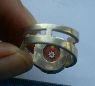 Vintage silver jewellery hallmarked caithness glass millefiori paperweight ring 2
