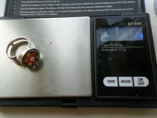 Vintage silver jewellery hallmarked caithness glass millefiori paperweight ring 4