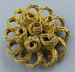 Vintage Jewelry Signed Vendome Twisted Stacked Flower Brooch Pin Rhinestone Lota