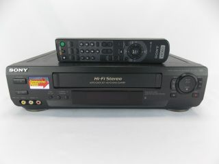 Sony Slv - N50 Vhs Vcr Player Recorder 4 Head Hi - Fi Stereo Remote