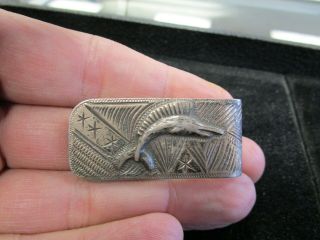 Vintage Mexico Sterling Silver Money Clip With Sailfish