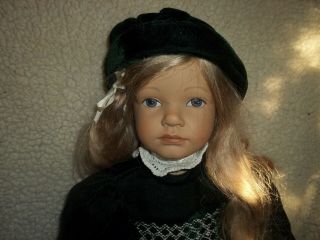 Vintage 18 " Girl In Velvet Heidi Ott Doll Switzerland Le Ret Perfect