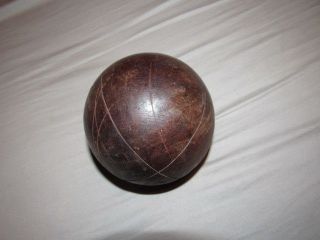 Vintage Primitive Antique Wooden Bocce Ball Solid Wood Great Vintage Look