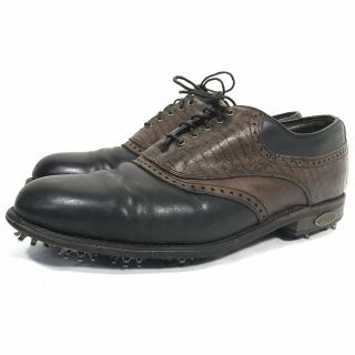 Vintage Footjoy Classics Dry Premiere Mens Golf Shoes 10 D Black Brown Usa
