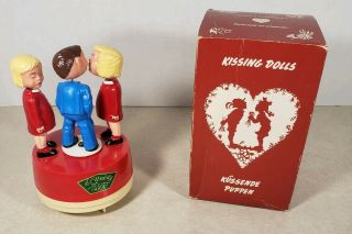 Vintage Magneto German Wind Up Toy Kissing Dolls Made In Western Germany
