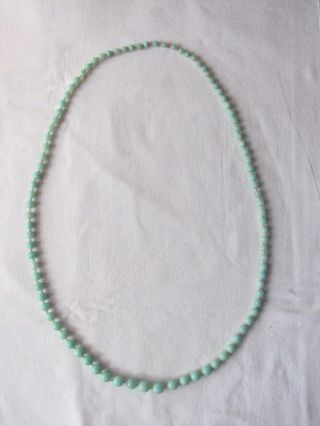 Vintage Long Knotted Deco Peking Jade Glass Beads Necklace 3