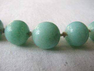 Vintage Long Knotted Deco Peking Jade Glass Beads Necklace 4