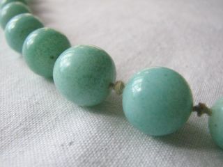 Vintage Long Knotted Deco Peking Jade Glass Beads Necklace 5