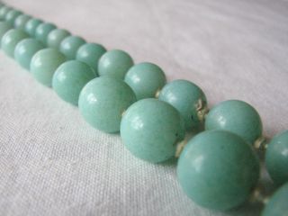Vintage Long Knotted Deco Peking Jade Glass Beads Necklace 6