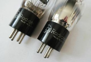 Matched Pair RCA Radiotron Type 45 Single - Ended Amp Vacuum Tubes EXC 4