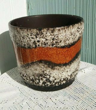Vtg Scheurich Keramik 60 - 70s Fat Lava Flower Pot Planter W.  German Pottery 806 17