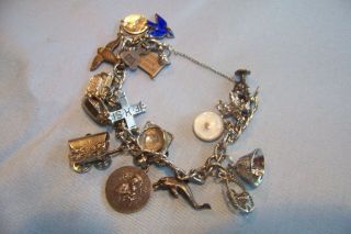 Vintage Bracelet With Sterling Silver Charms,  More 5