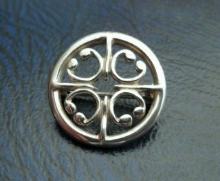 Vintage Jewellery Ola Gorie Silver St Magnus Cross Scottish Celtic Brooch Pin