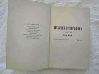 1949 Nineteen Eighty - Four (1984) George Orwell First American Edition - US 4
