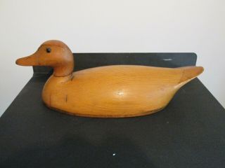 Duck Decoy Wooden Unbranded 17 " X 6 " X 5.  5 " Vintage Primitive Head Moves