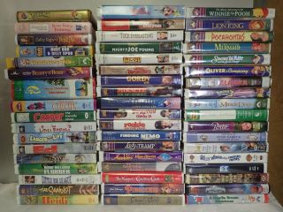 50 Vintage Clamshell Vhs Tapes Children Movies Lm22