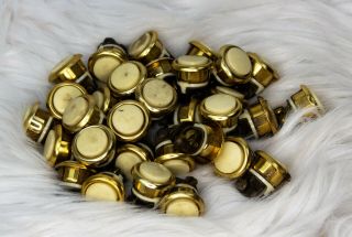 Push Button Switches Vintage White With Gold Rim Box 30