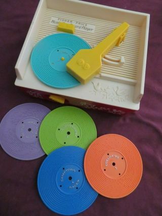 Vintage Retro 1971 Fisher - Price Music Box Record Player 995 Complete Nr
