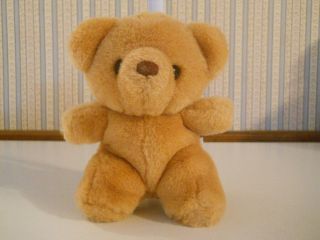Vintage Russ Small " Honey " Bear Plush Stuffed 6 " Tall Light Golden Brown Am