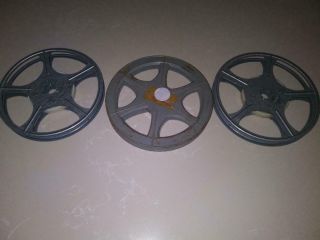 3 Vintage 8mm Home Movie Reels / 2 Metal,  1 Plastic.