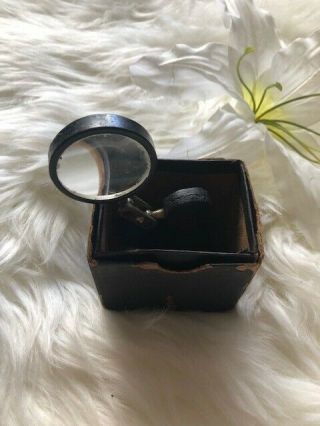 Vintage Adjustable Desktop Magnifying Glass Cast Iron Stand with Box 2