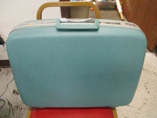 Vintage Samsonite Profile Marbled Blue Suitcase Size Medium 18 " X 14 " X 5 "