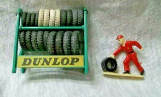 Vintage Dinky Toys Dunlop Tires With Rack With A Plastic Tire Guy