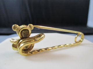 Vintage Teddy Bear Diaper Pin Large Safety Pin Charm Holder Brooch 4